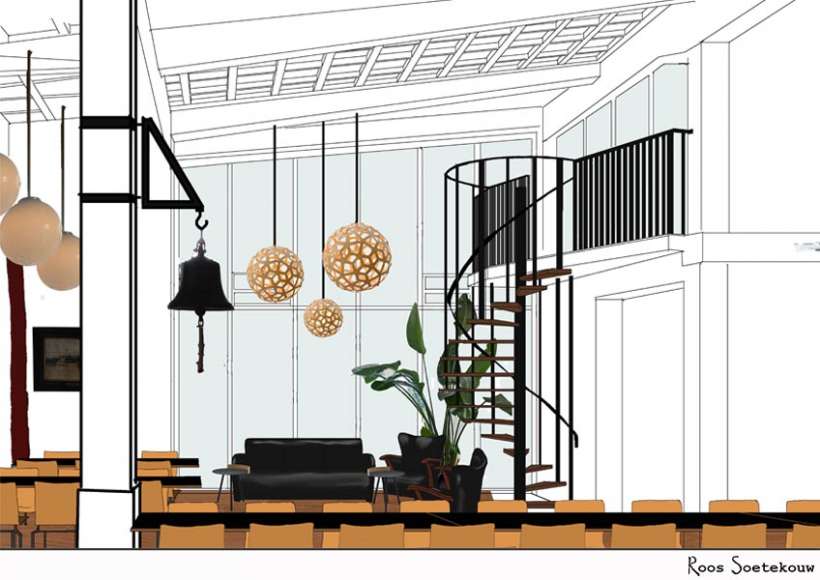 interior drawing for interior advice KARZV 'De Hoop'