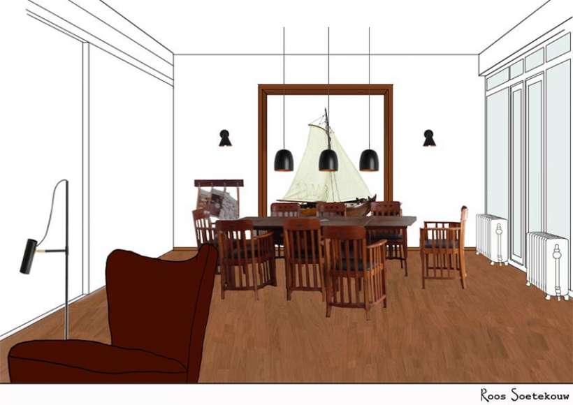 Interior drawing for interior advice for KARZV 'De Hoop'