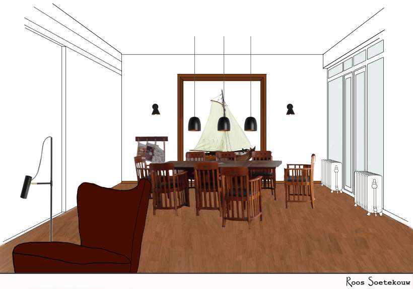 interior drawing for interior advice KARZV 'De Hoop'